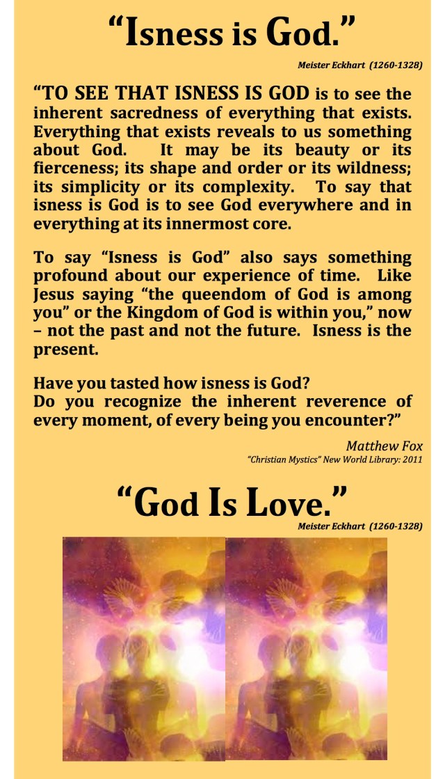 Isness is God” – Meister Eckhart | pastordawn BEYOND CHURCH